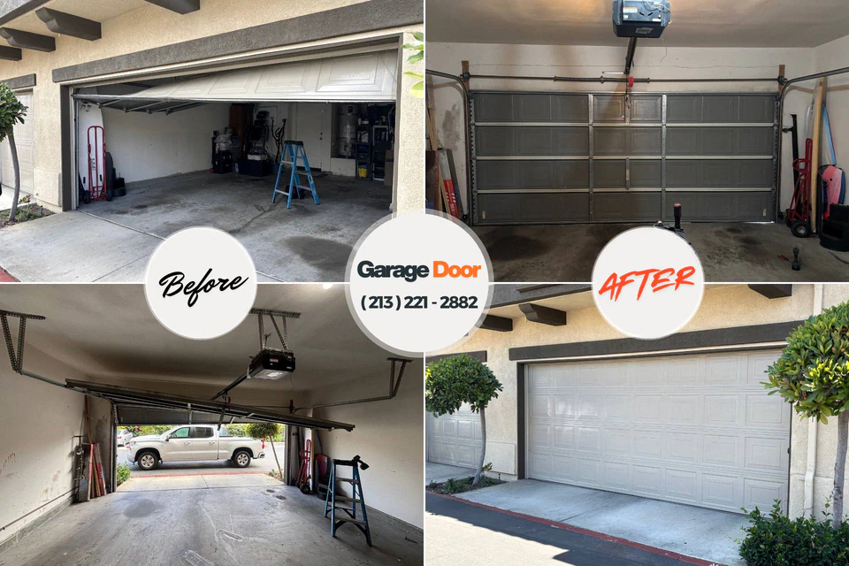 Before and after: garage door repair Gleed, WA